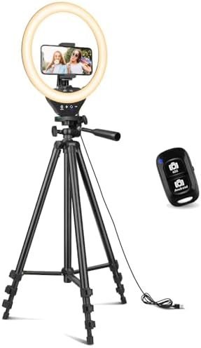 Sensyne 10'' Ring Light with 50'' Extendable Tripod Stand, LED Circle Lights